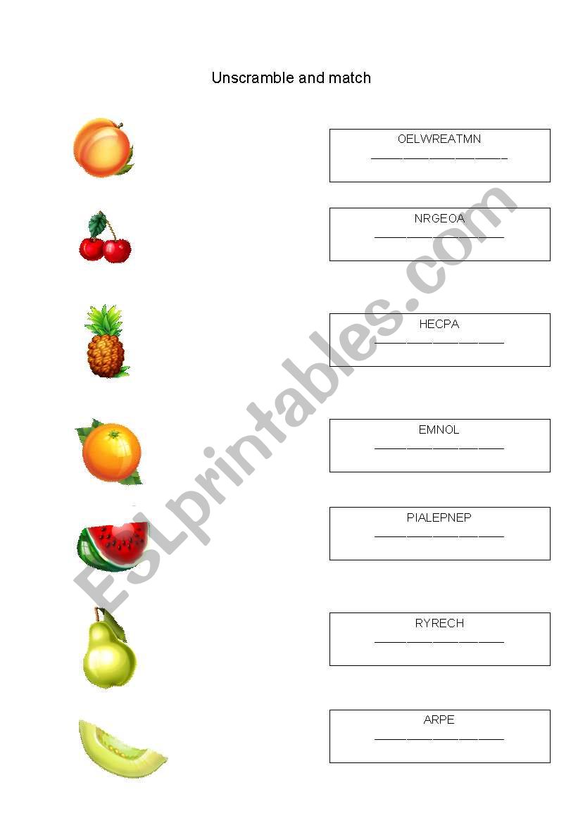 Fruit Salad worksheet
