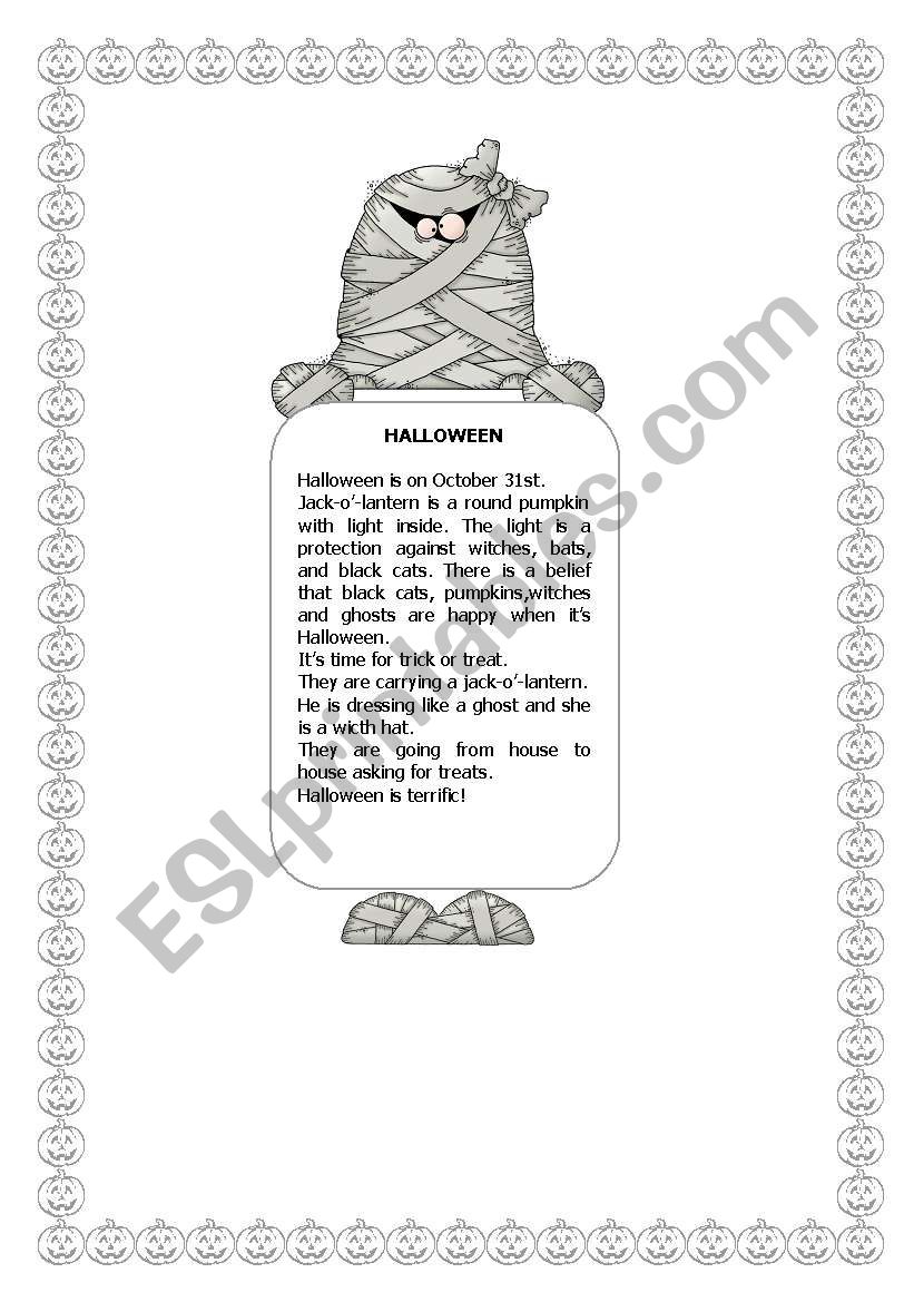 Bookmarks- Halloween worksheet