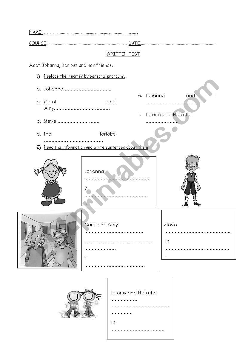 to be + personal pronouns worksheet