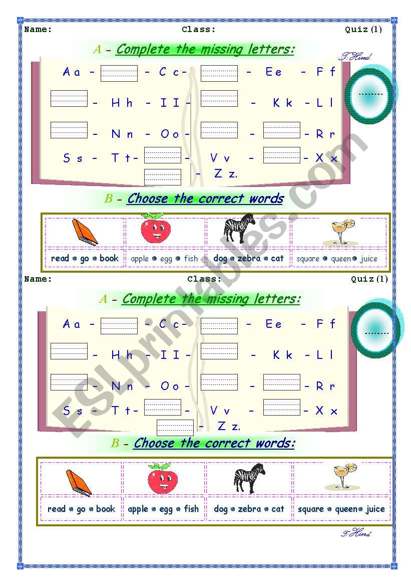 alphabet worksheet