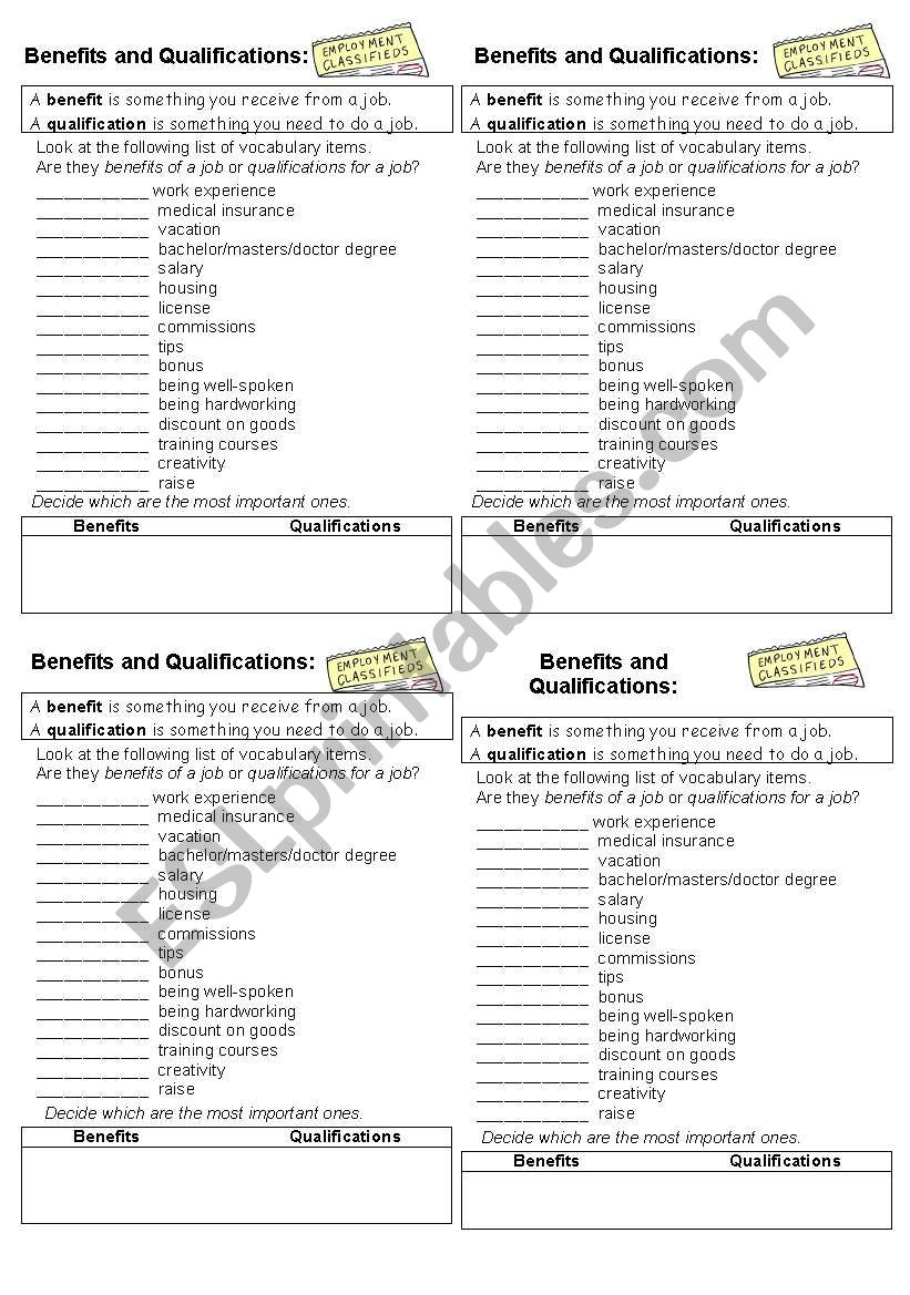 Job Interview - vocabulary activities, body language, a funny poem