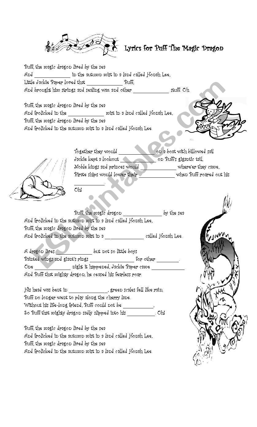 Puff the Magic Dragon worksheet