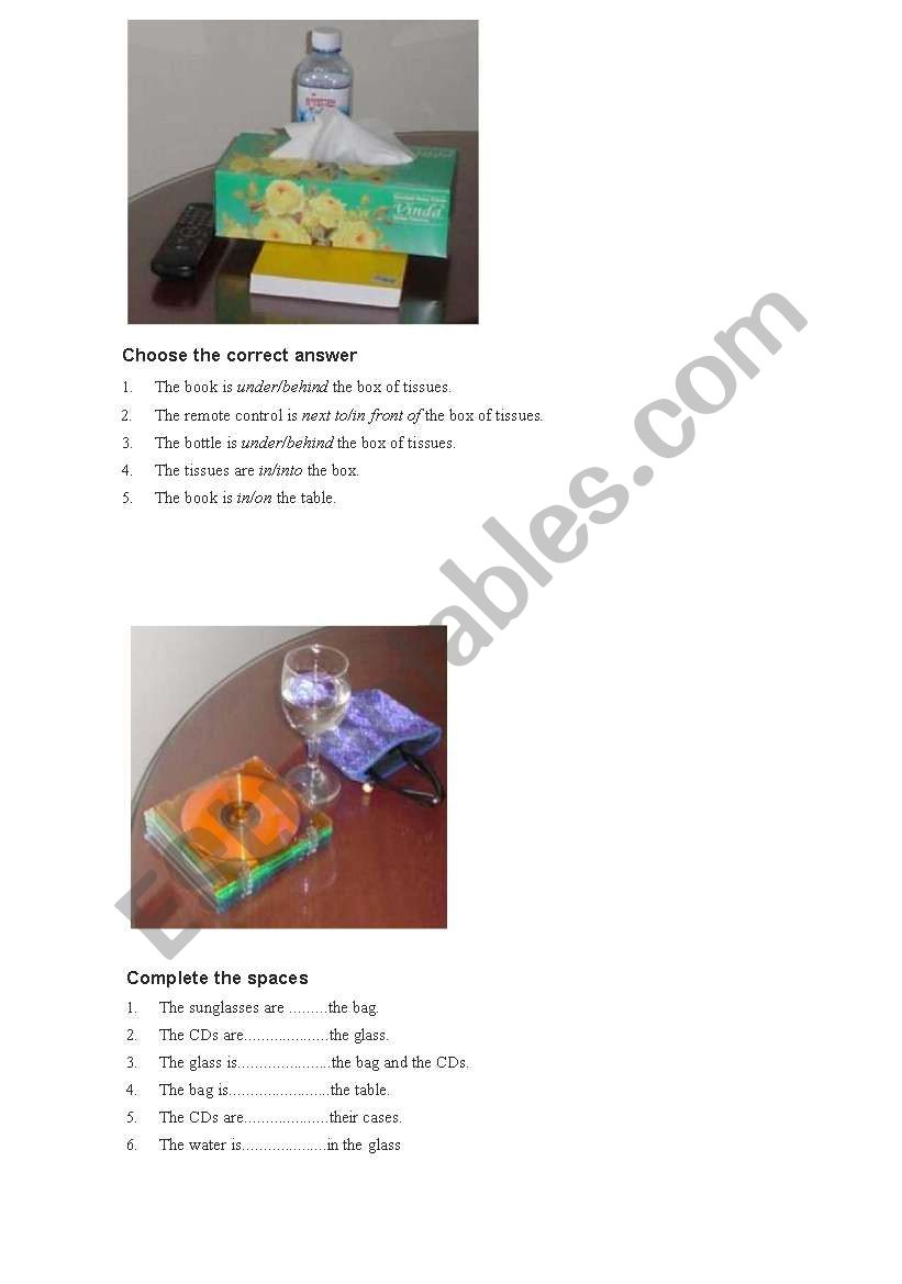 Prepositions of location - Exercise
