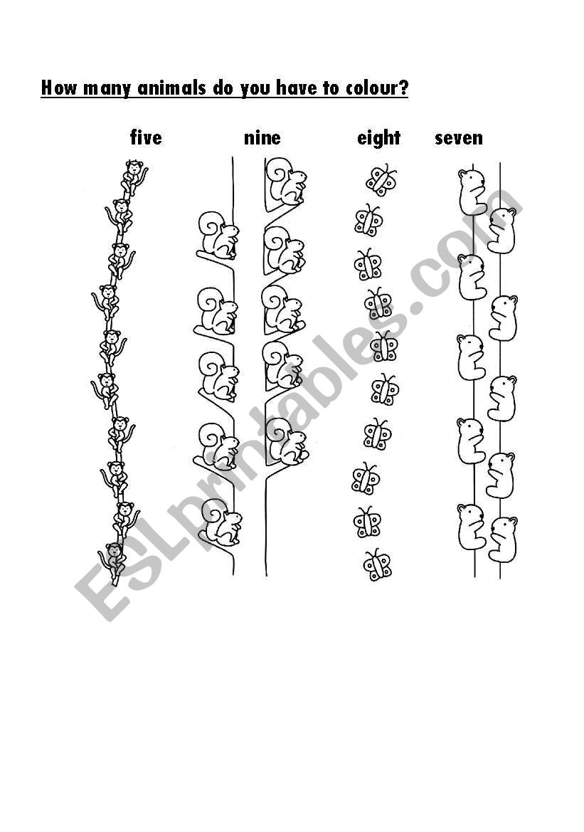 colour as many animals as asked