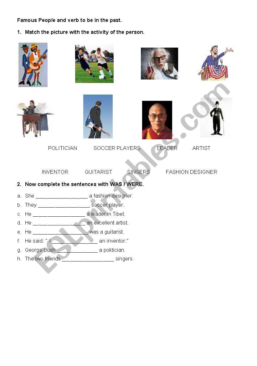 Famous People worksheet