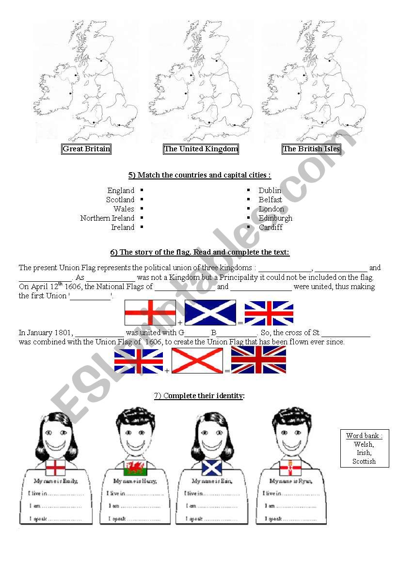 English speaking countries worksheet