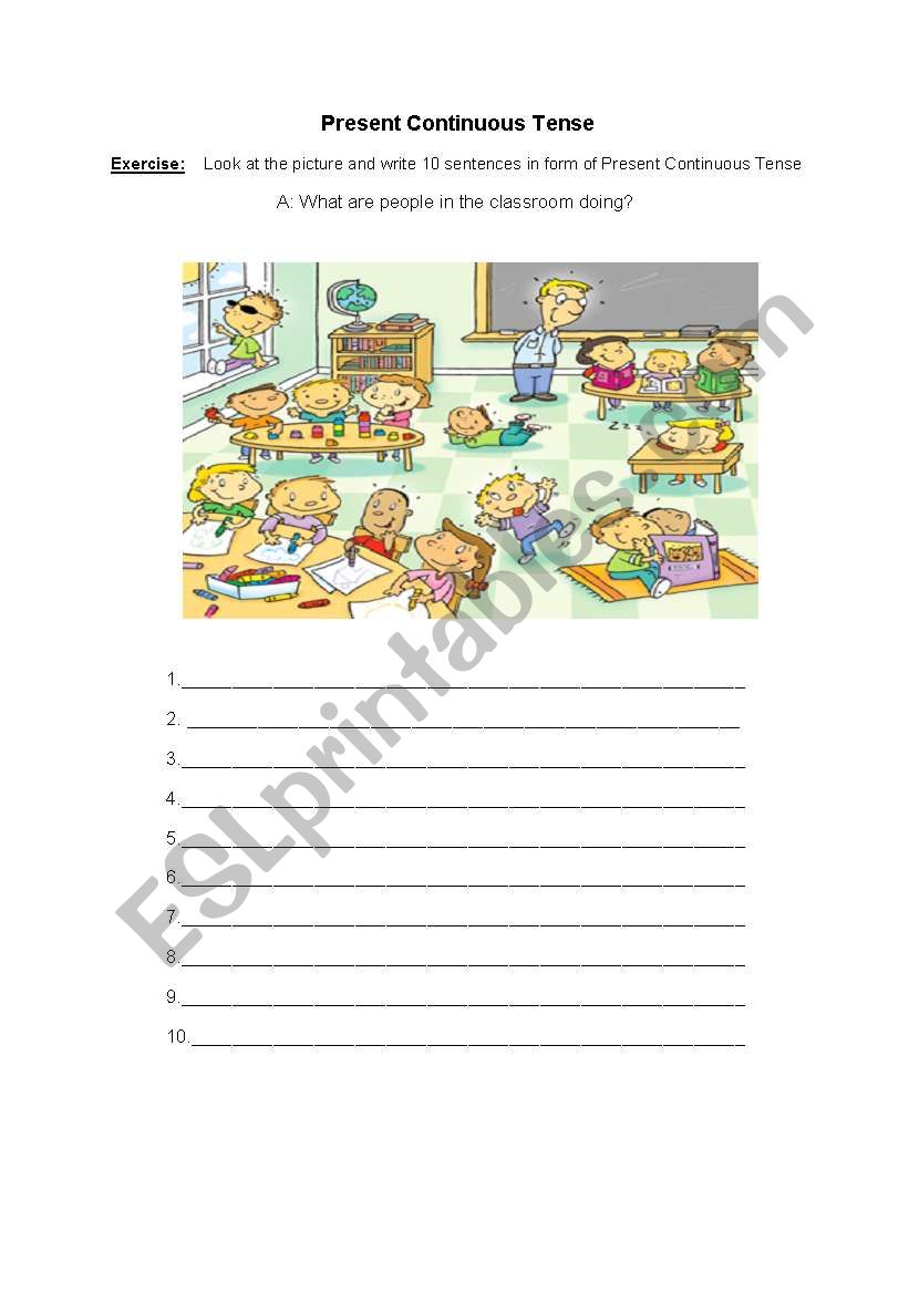 Present Continuous Tense worksheet