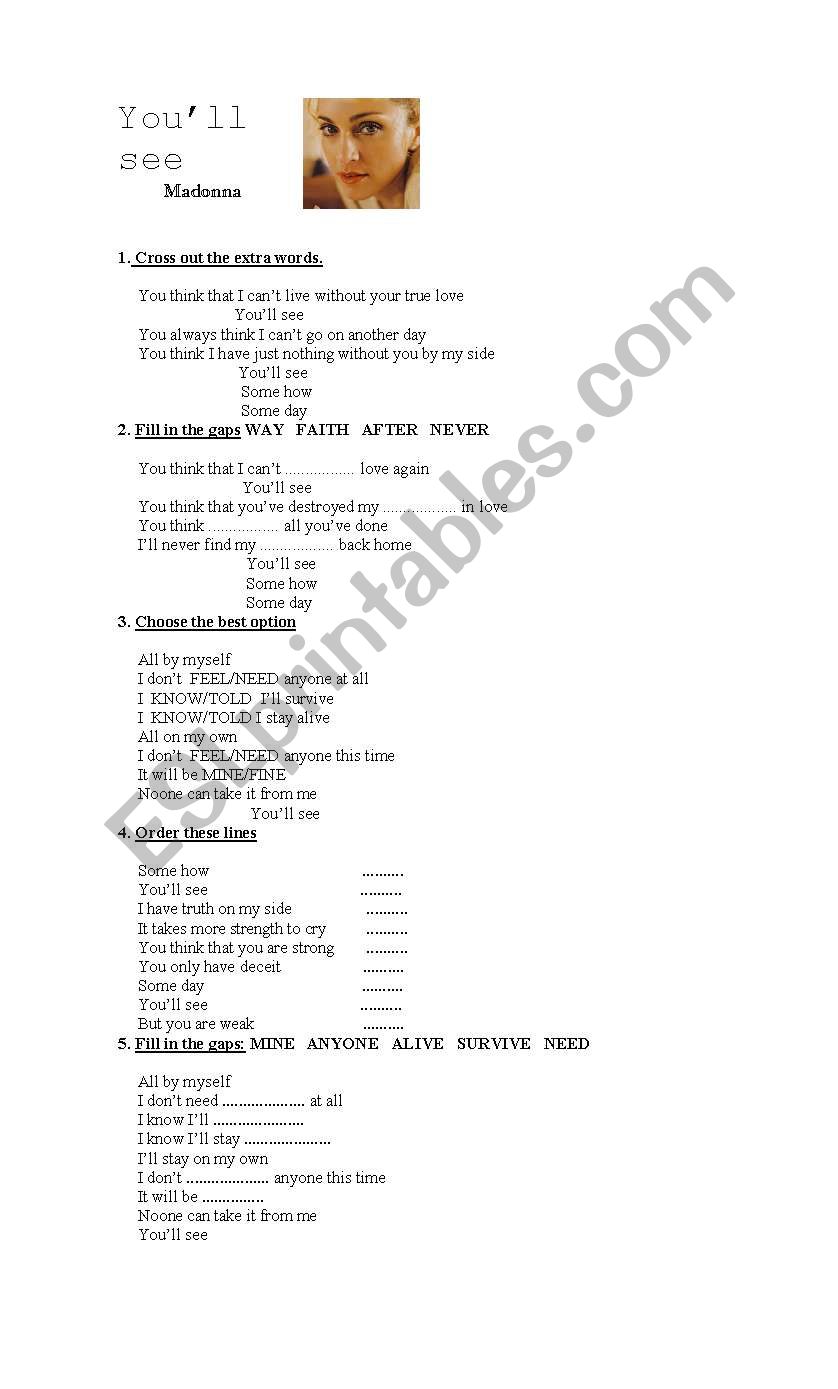 You´ll See worksheet