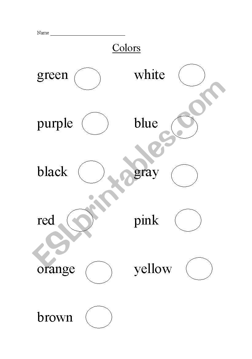 colors worksheet worksheet