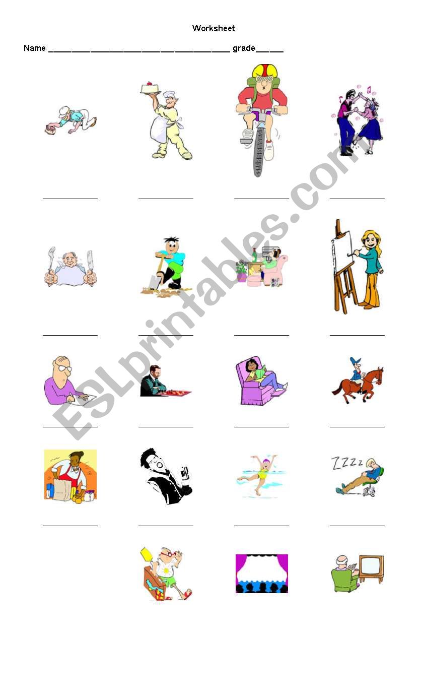 presente continuos worksheet