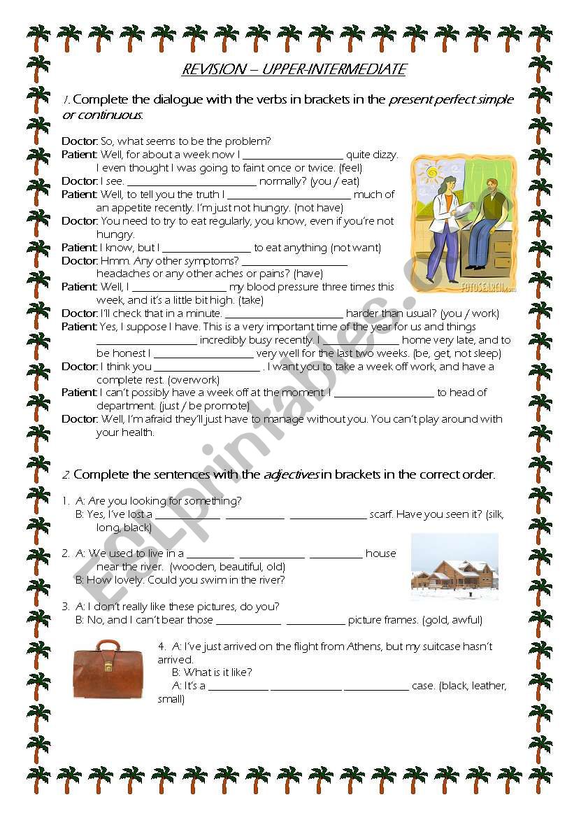 Revision upper intermediate worksheet