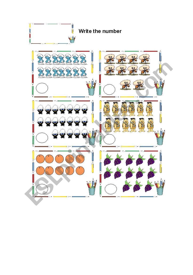 count and write the numbers worksheet