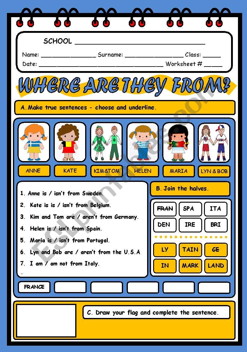 VERB TO BE - AFF AND NEG (COUNTRIES AND NATIONALITIES)