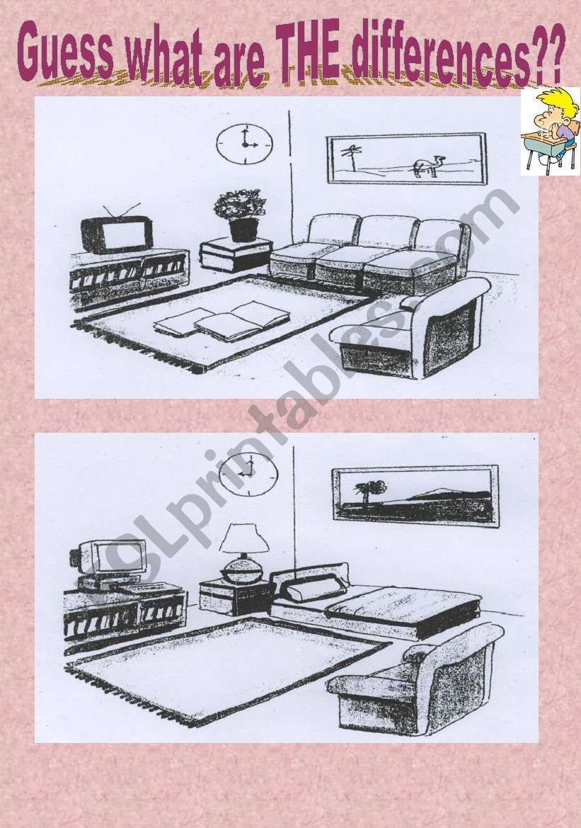 House and furniture  worksheet