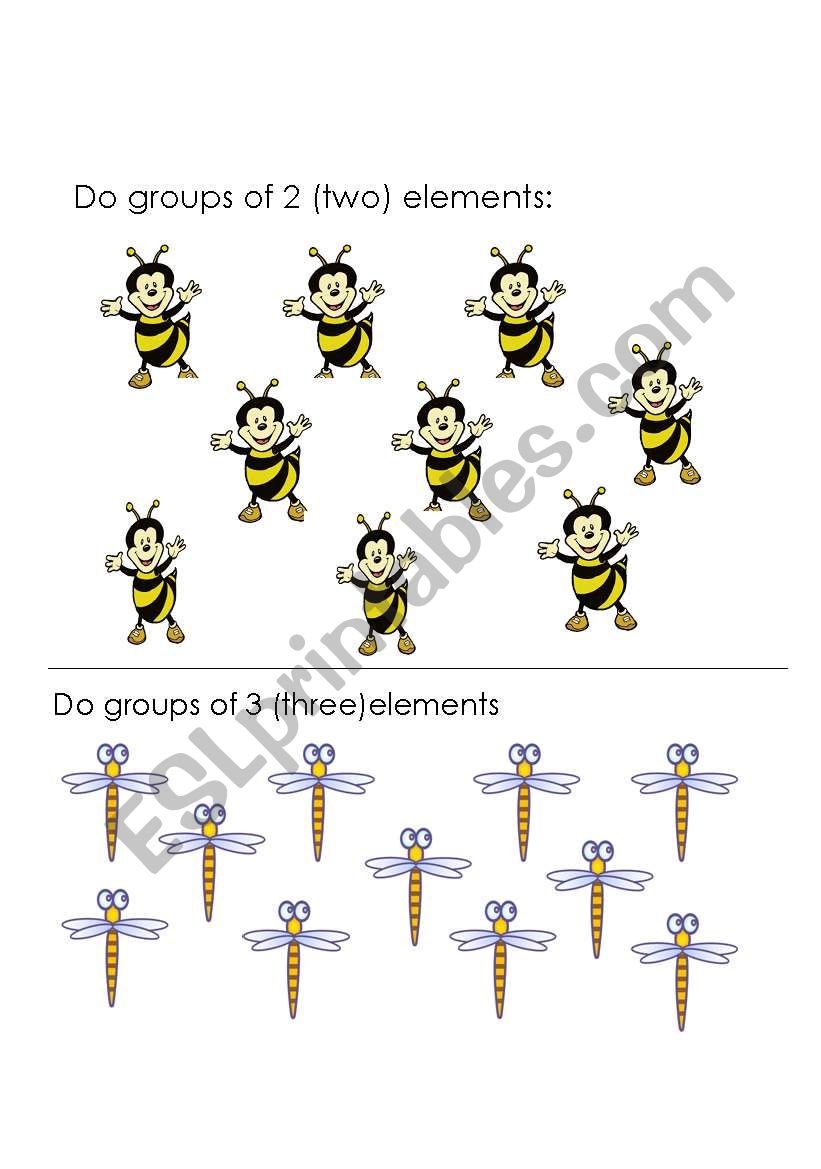 GROUPS AND ELEMENTS worksheet