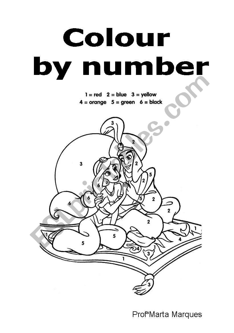 Colour by numbers worksheet