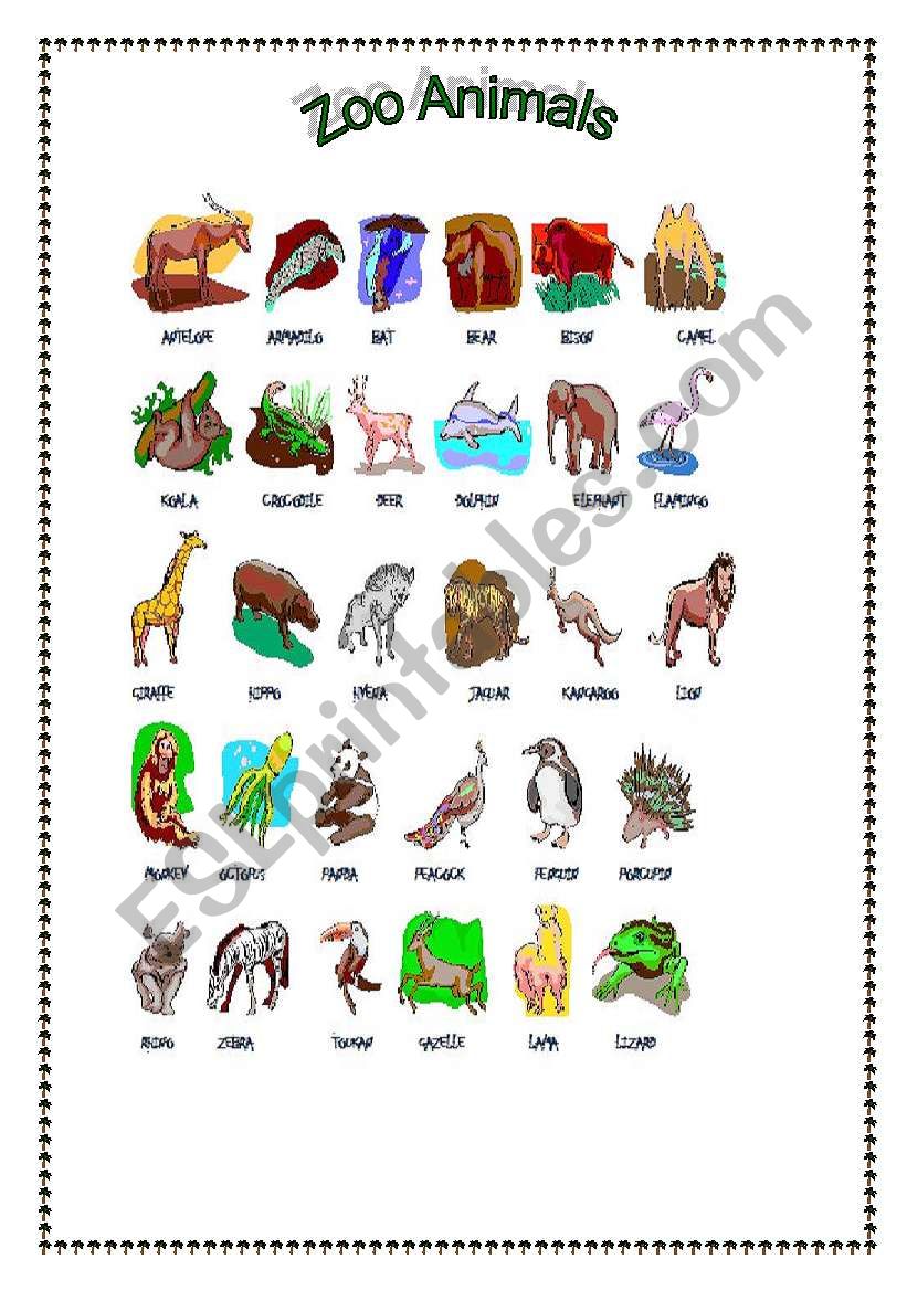 Zoo Animals worksheet