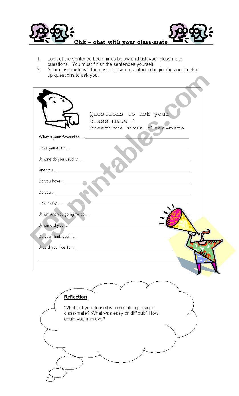 Chit-chat worksheet