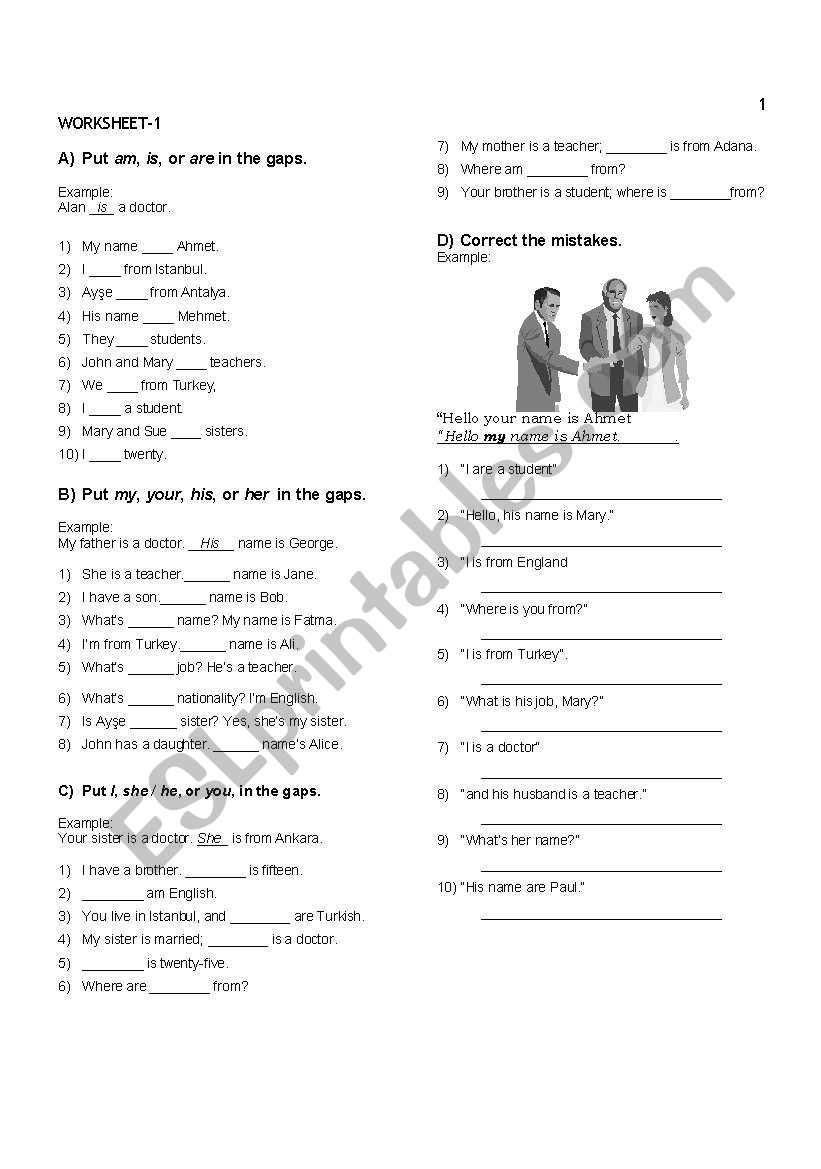 TO VERBS AND POSSESSIVE ADJECTIVES/PERSONAL PRONOUNS