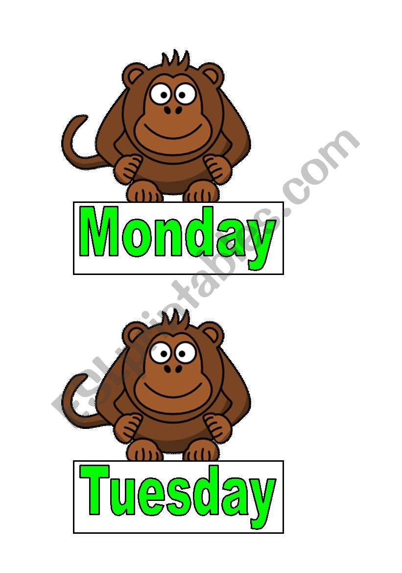 monkey days of the week worksheet