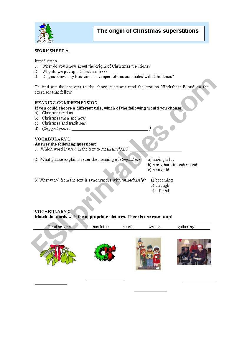 Xmas - worksheet worksheet