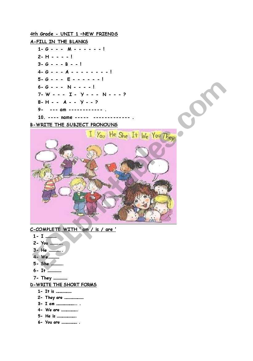 greetings worksheet