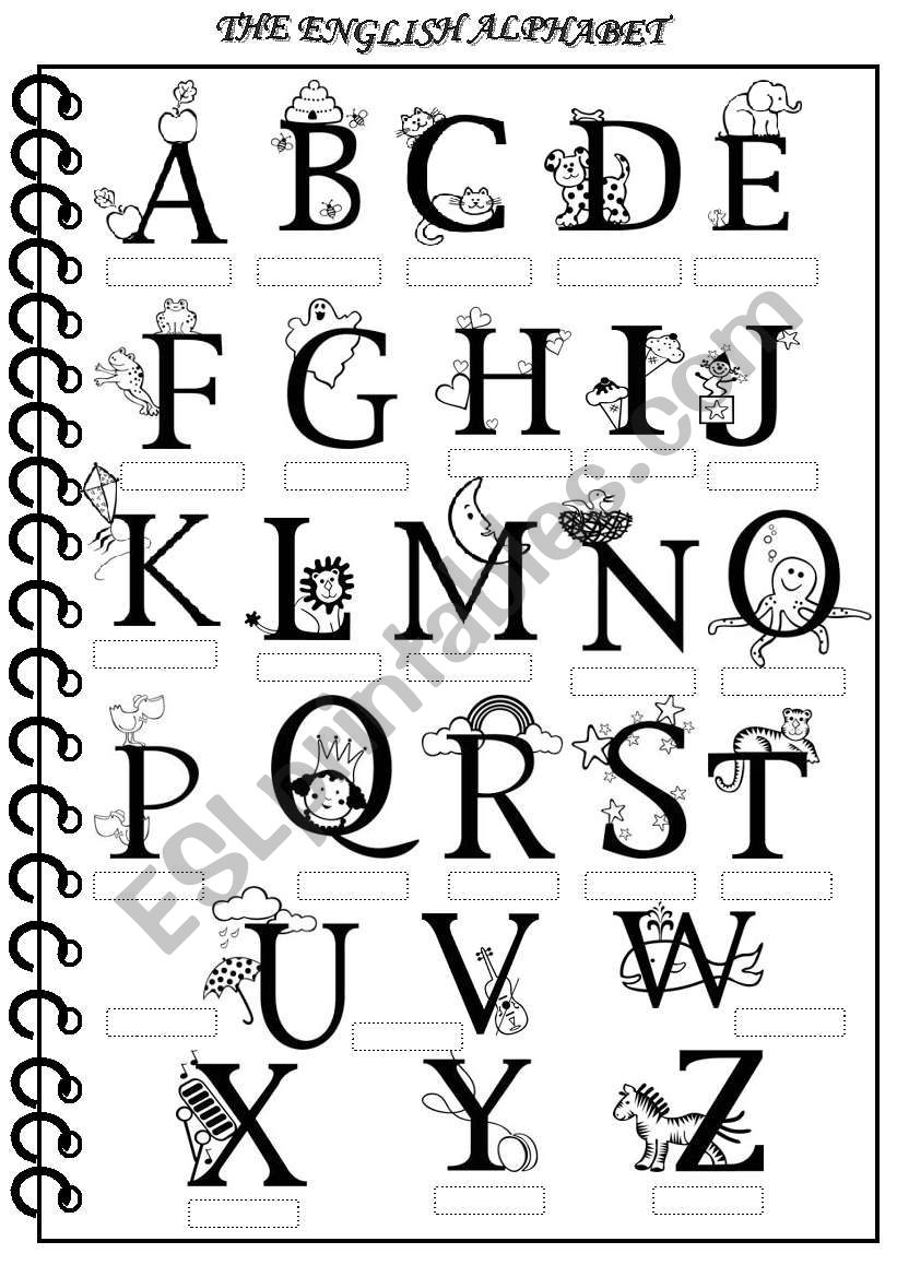 The English Alphabet (B&W version Printer-friendly)
