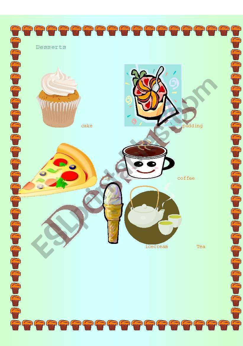 Desserts  worksheet