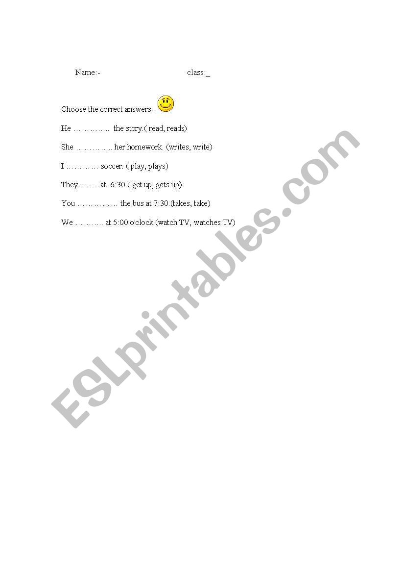 simple present worksheet