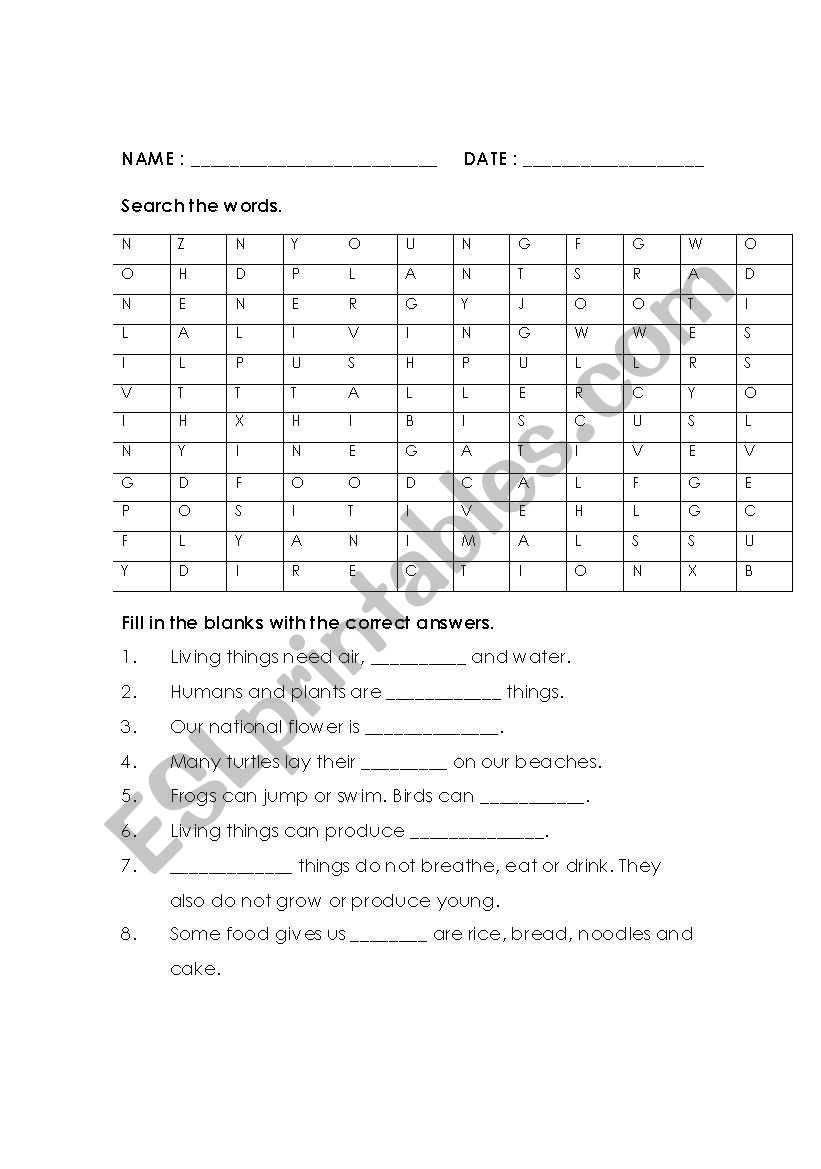 Word Search Page 1 worksheet