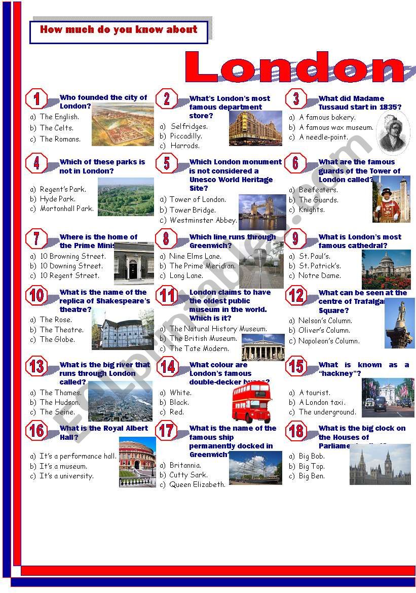 London-Quiz worksheet