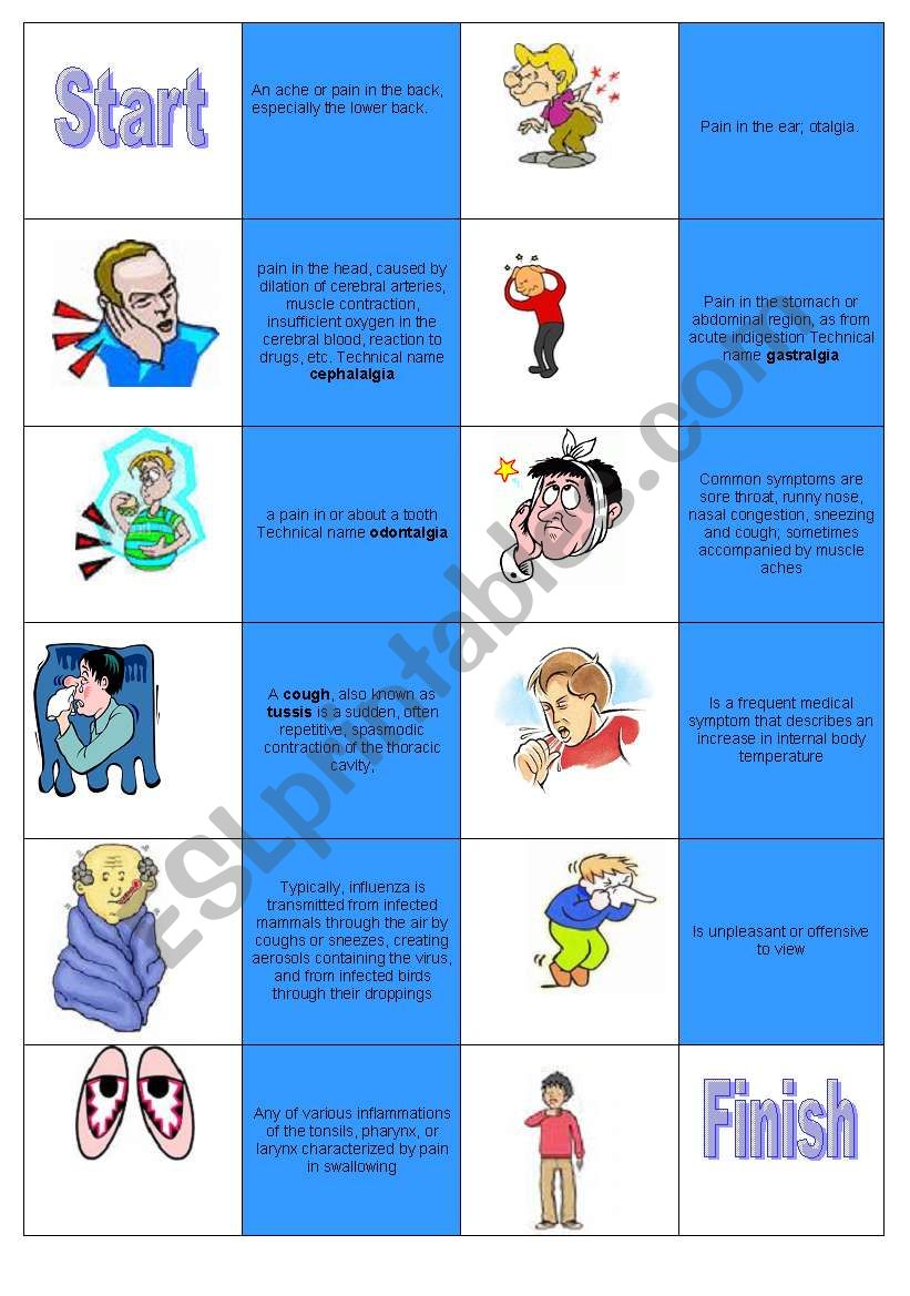 Domino illnesses worksheet