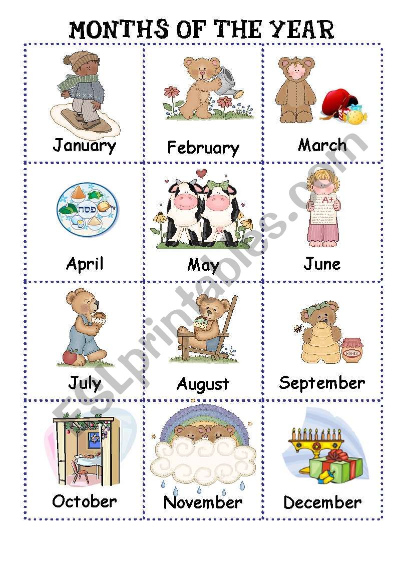 Months of the year Poster - related to Jewish festivals/holidays