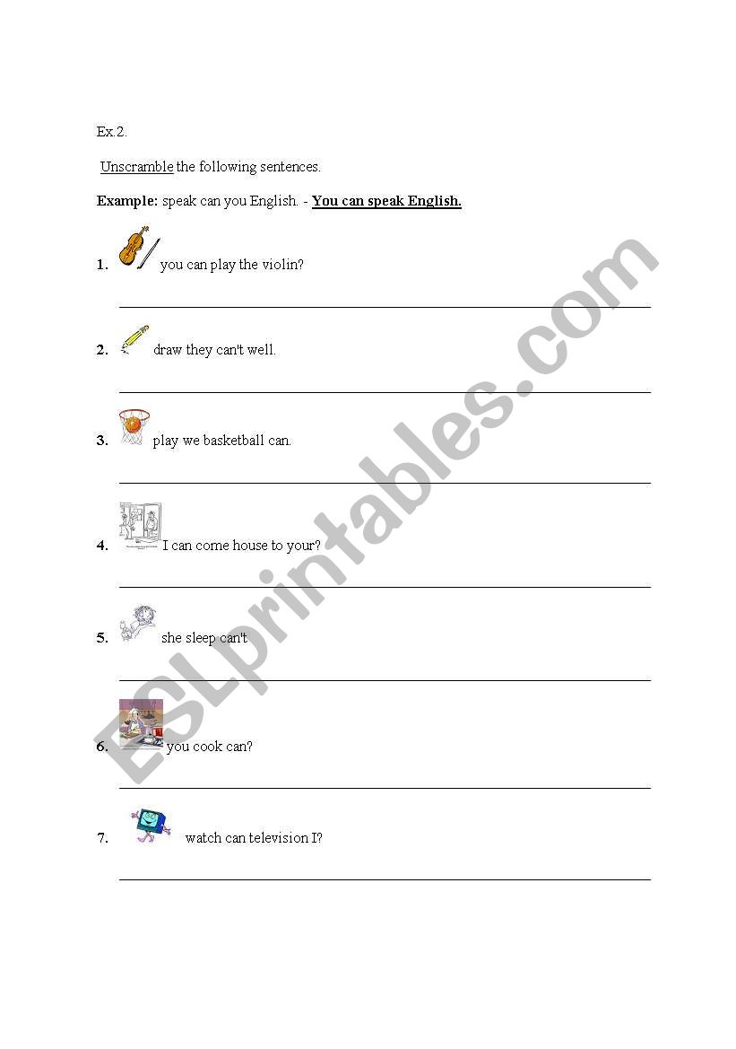 can/cant worksheet