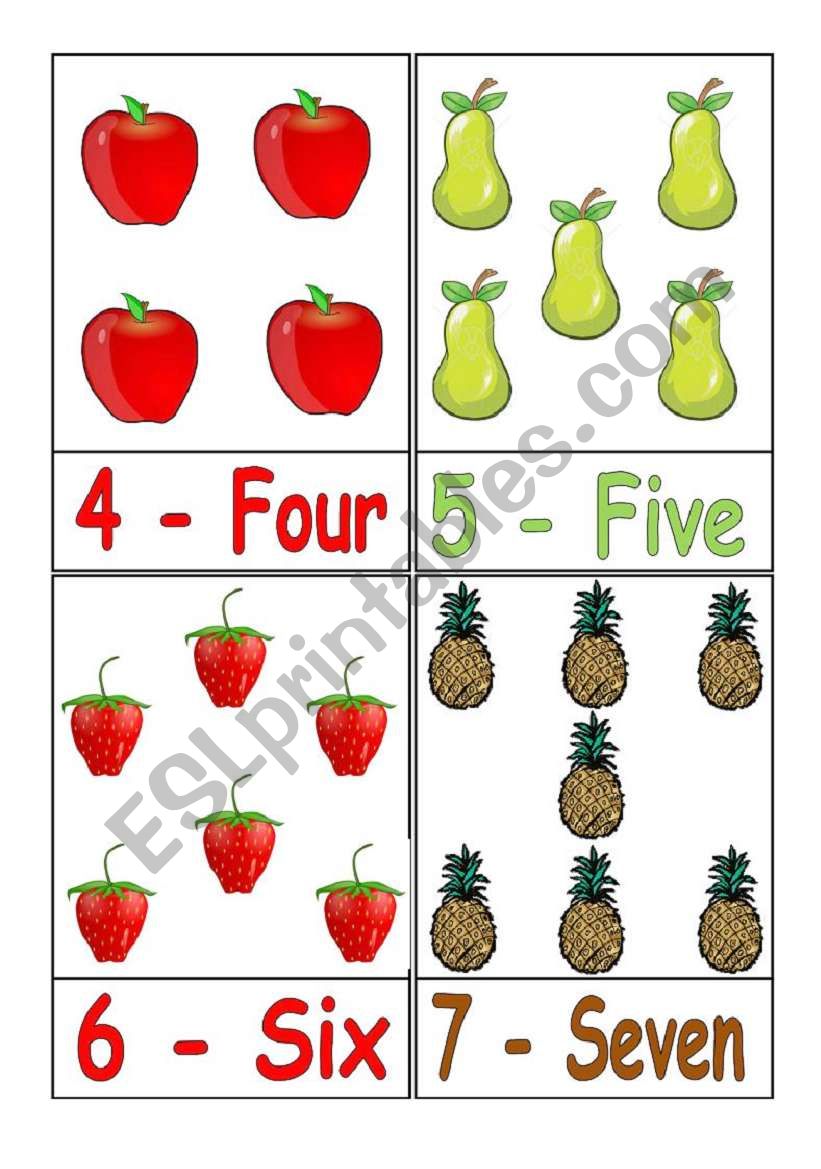 Flashcards Numbers 2 worksheet