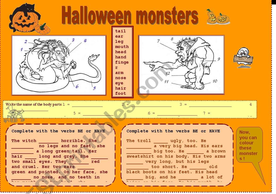 Halloween monsters - body parts