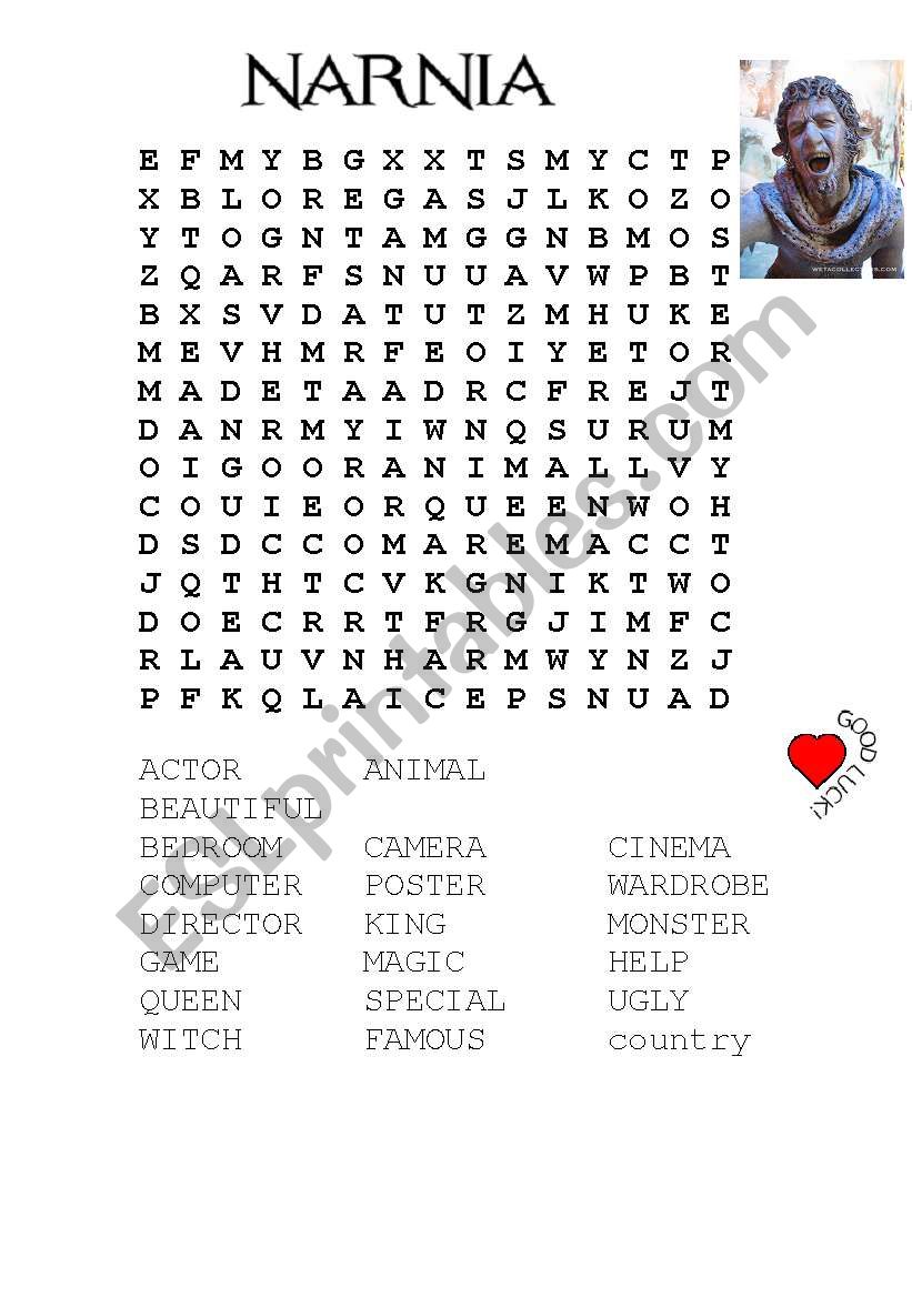 NARNIA WORD SEARCH worksheet