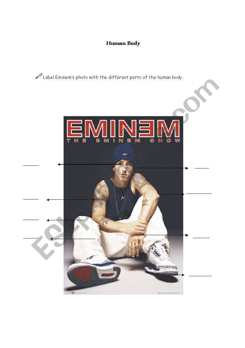  Eminem human body worksheet