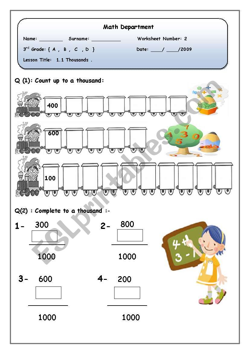 Math Thousands worksheet