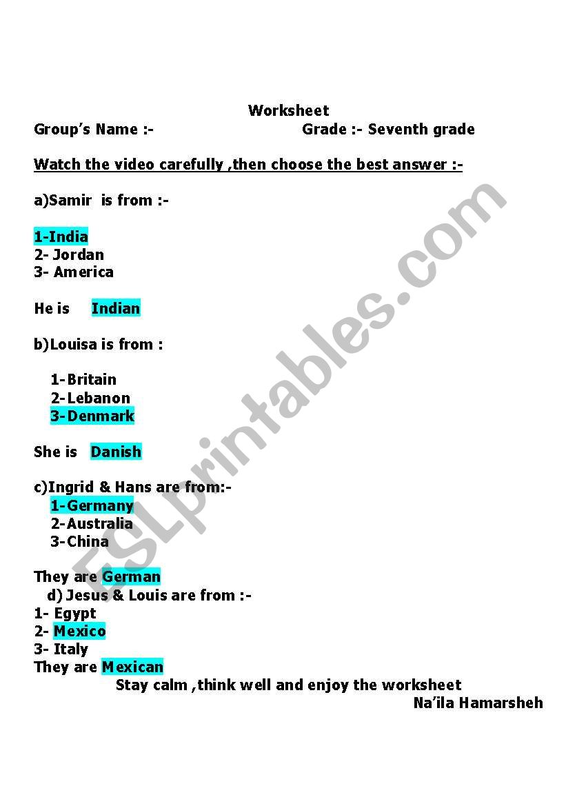 worksheet worksheet