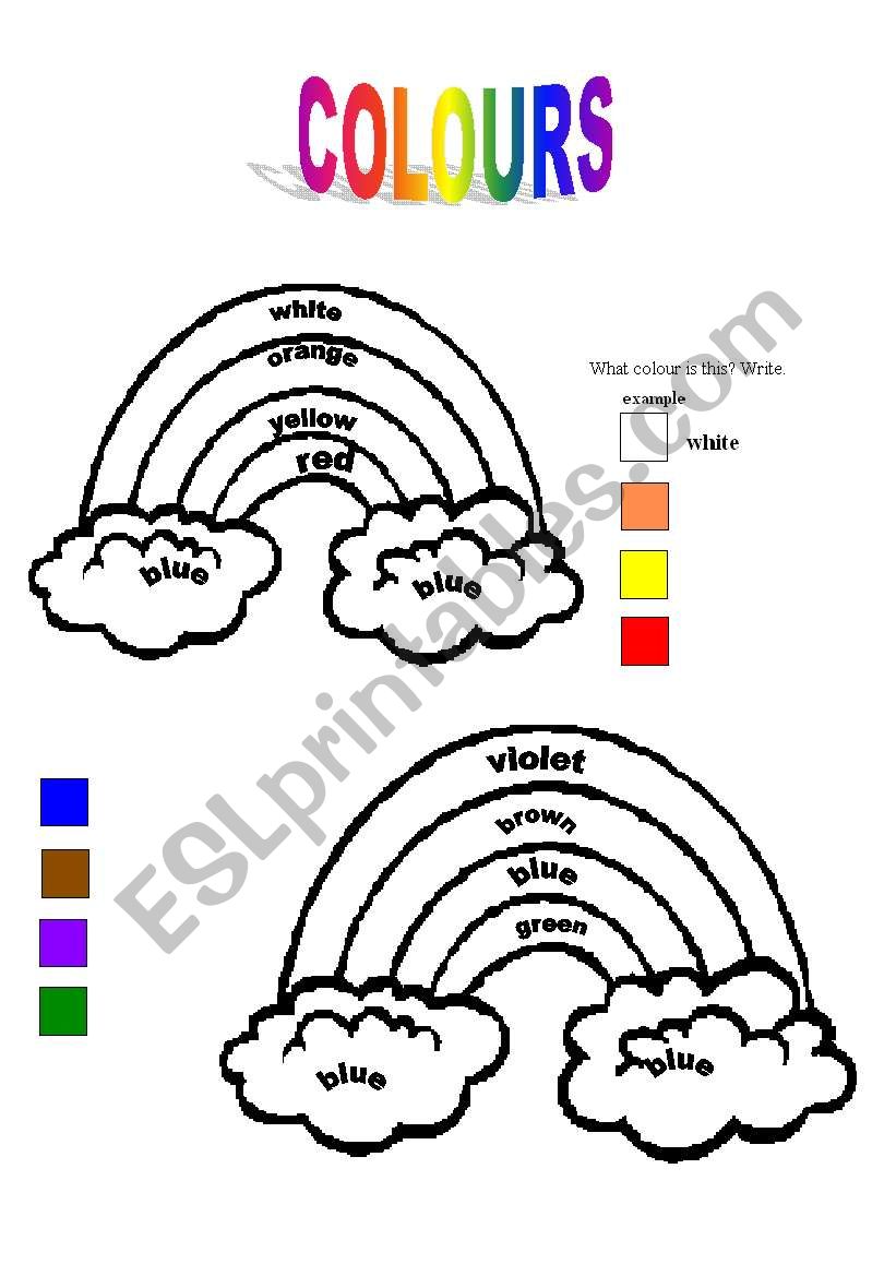 colours worksheet