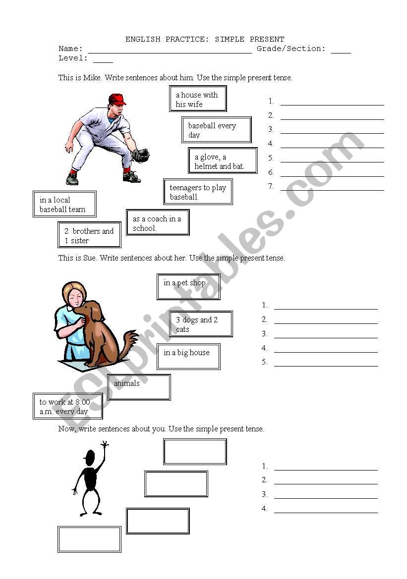 simple present tense worksheet