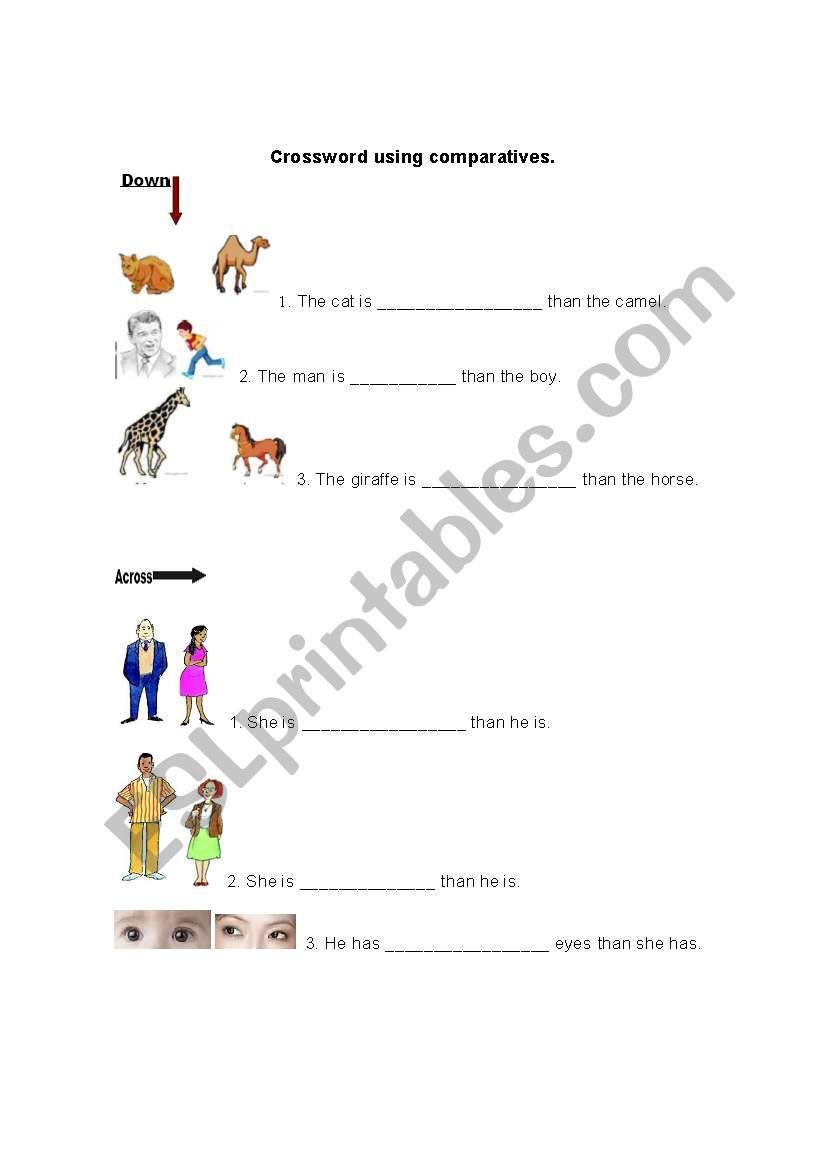 Using comparatives worksheet