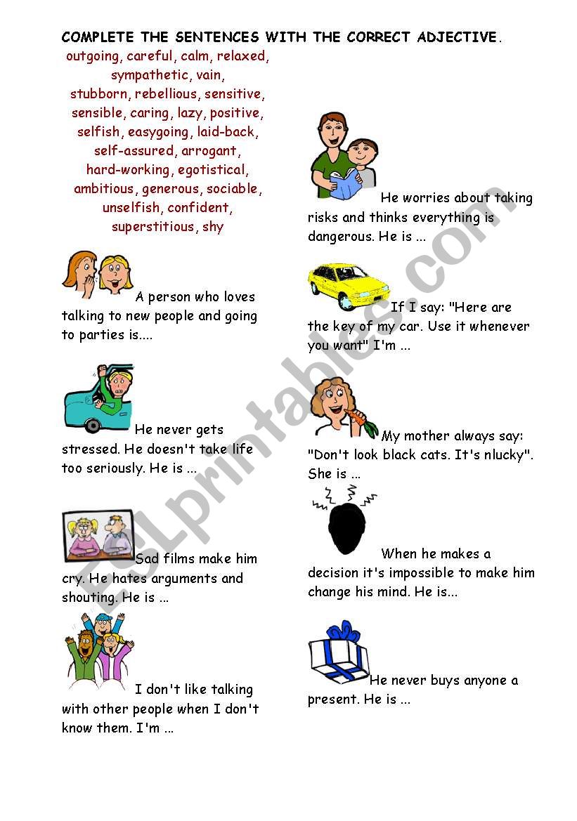 Describing people worksheet