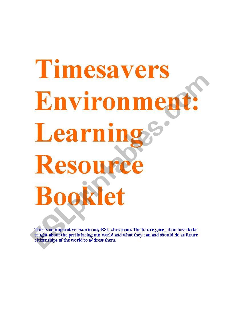 Timesaver Environment Learning Resource Booklet