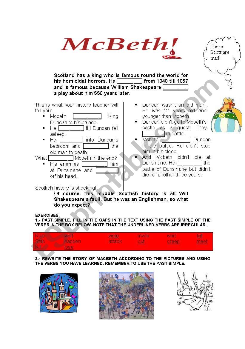 Mcbeth worksheet