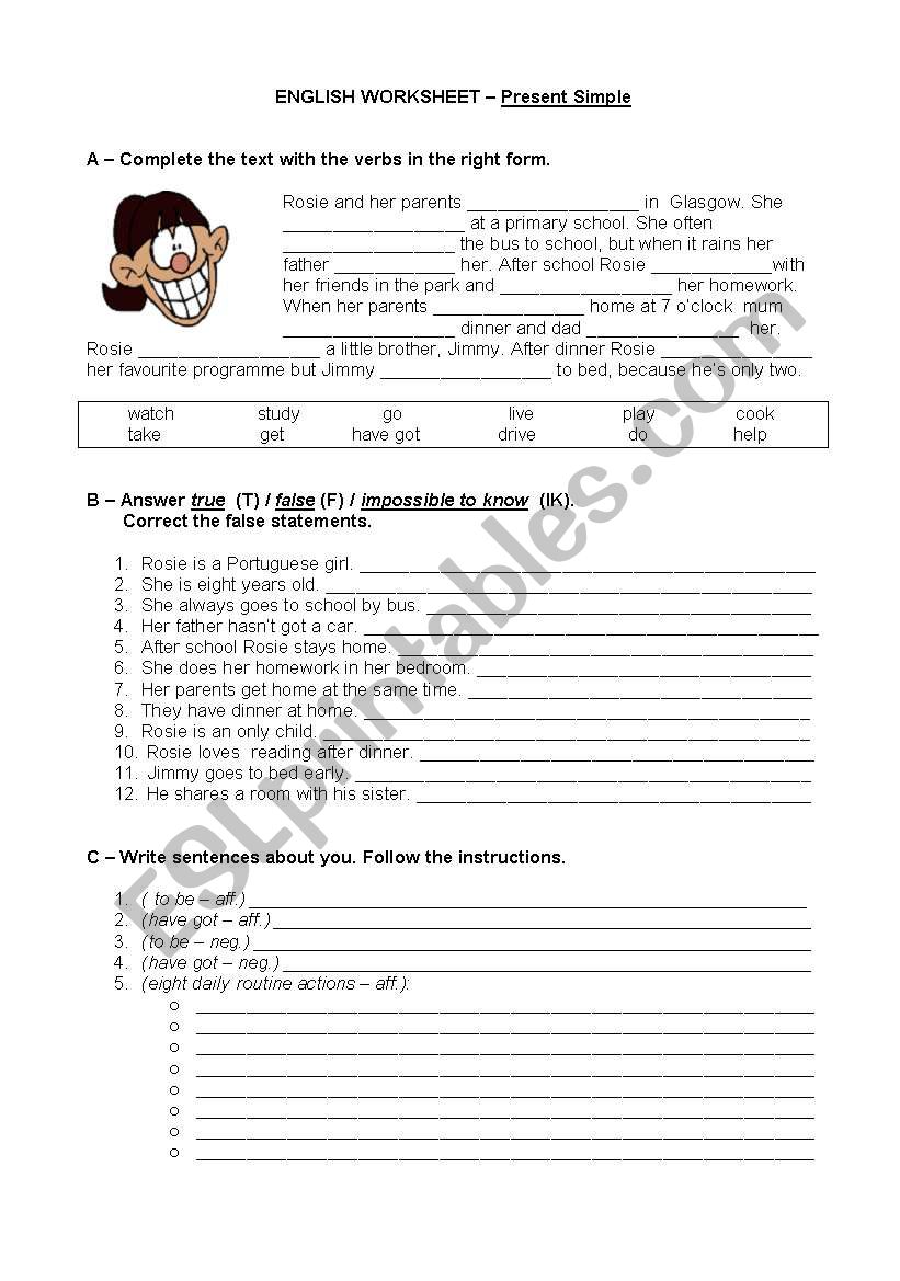 Present Simple worksheet