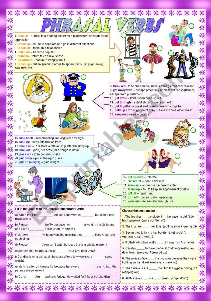 Phrasal verbs worksheet