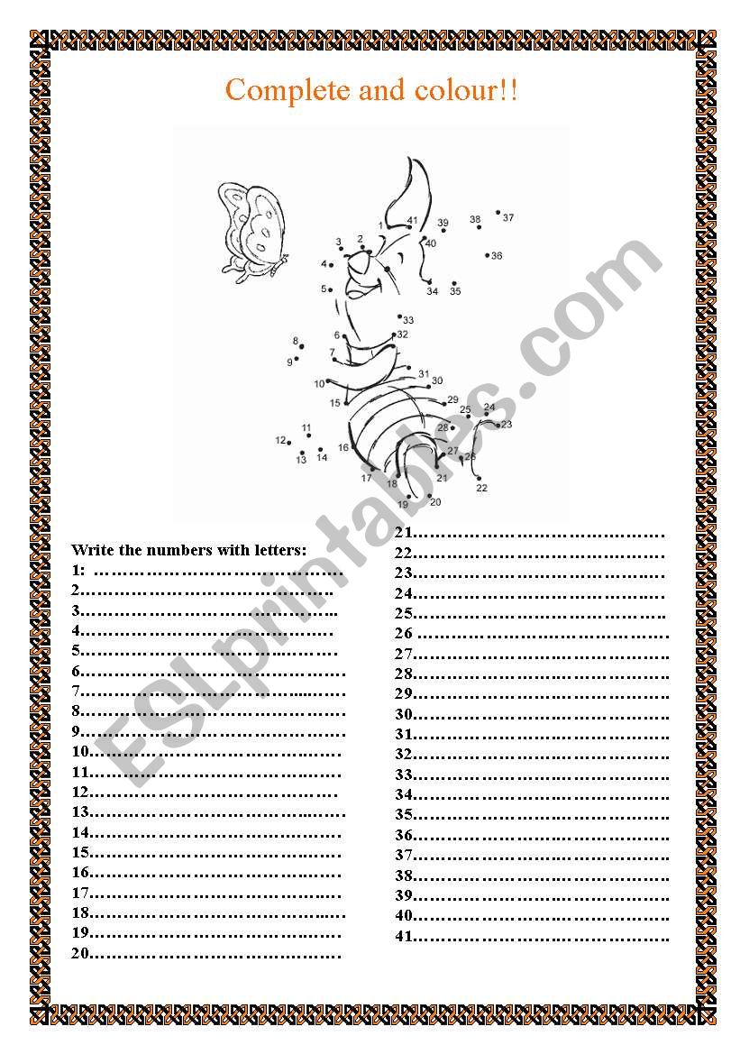 COMPLETE AND WRITE THE NUMBERS