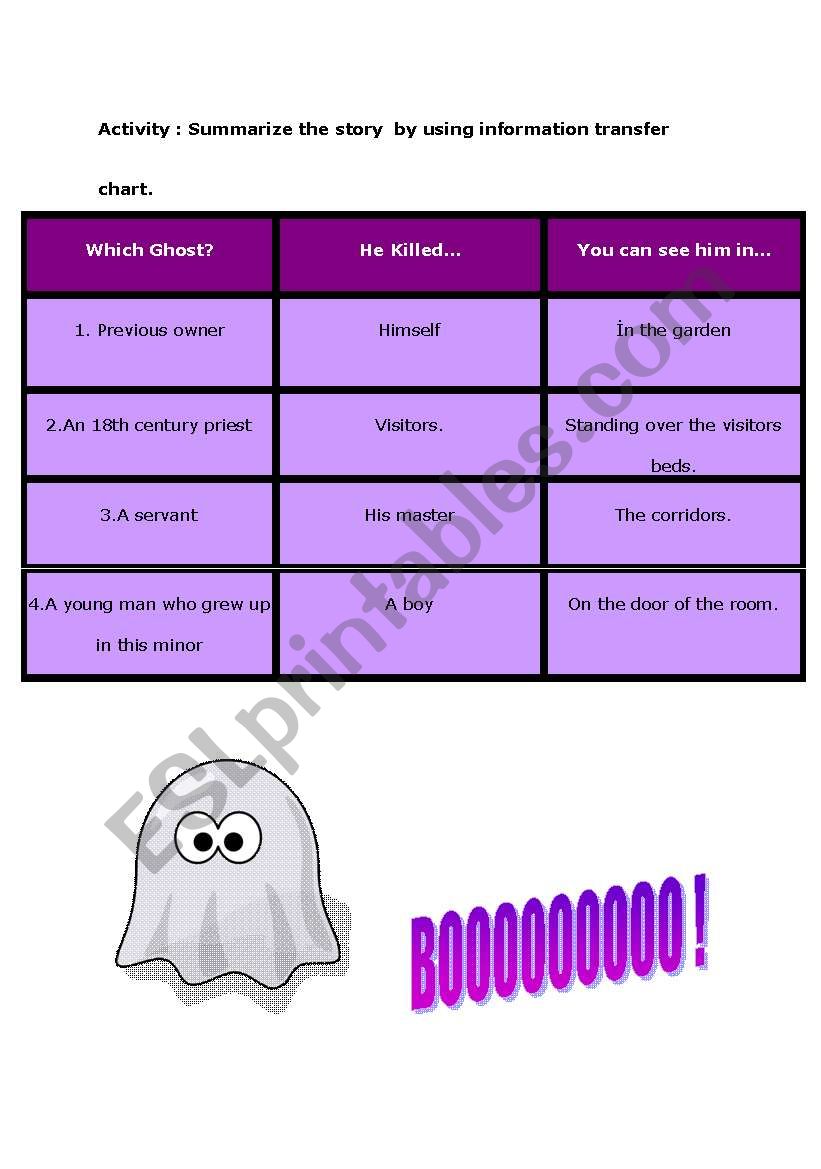 ghosts worksheet
